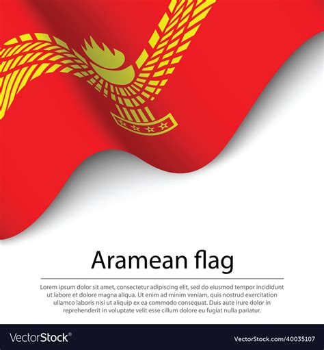 Waving flag of aramean on white background banner Vector Image