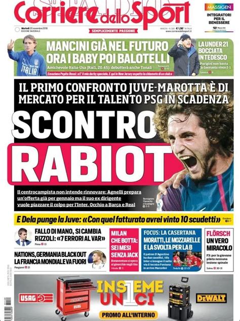 Corriere Dello Sport Italia Martes 20 De Noviembre De 2018 Infobae