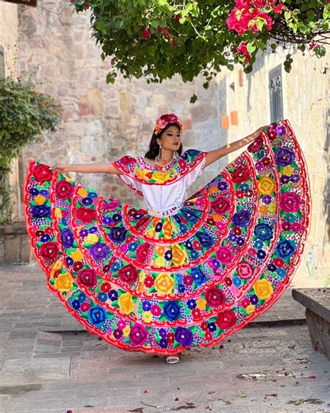 Chiapaneco Doble Ruedo Floral Embroidered Mexican Dress Vestido