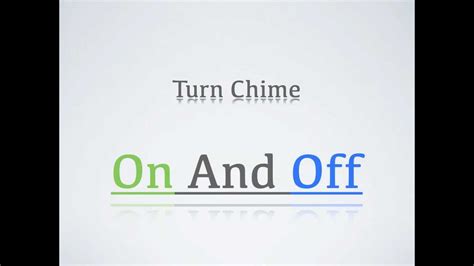 How To Turn On Or Off Your Door Chime Youtube