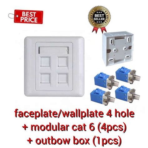 Jual Faceplate Wallplate Utp Rj Lan Port Hole Modular Cat Outbow