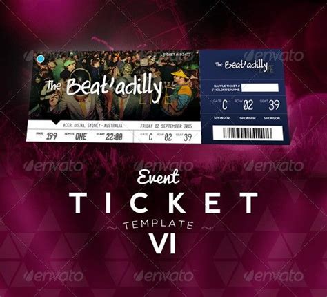 46 Print Ready Ticket Templates Psd For Various Types Of Events Psd