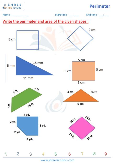 Area And Perimeter Of 2d Shapes Worksheets For Grade 4 Maths Shree Rsc Tutors