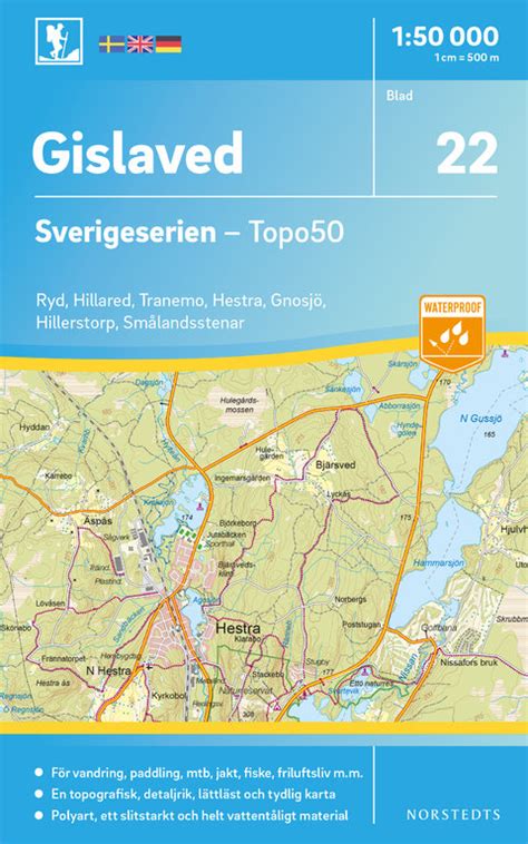 022 Gislaved 1 50 000 Sverigeserien Topo50 Geobuchhandlung