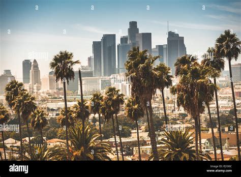 Aerial View Of Downtown Los Angeles Stock Photo Alamy