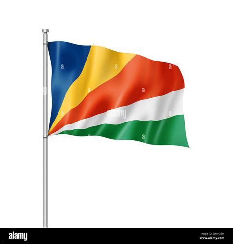 Seychelles flag isolated on white Stock Photo - Alamy