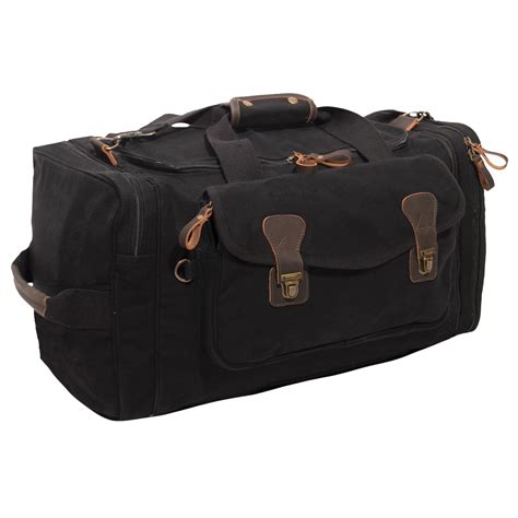 ROTHCO Canvas Extended Stay Travel Duffle Bag BLACK Army Surplus