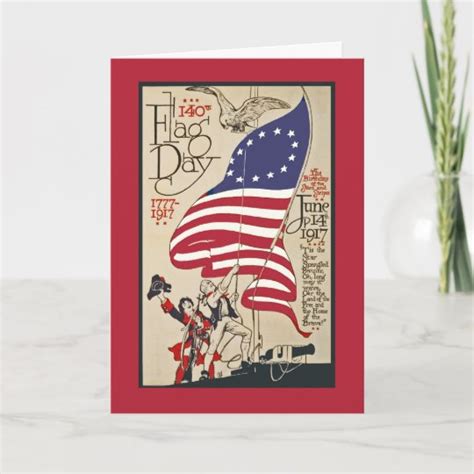 Patriotic Flag Day Card Vintage Flag Day Poster Card