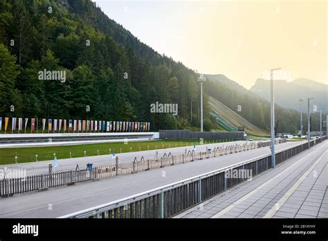 Visiting Chiemgau Arena Biathlon Stadium In Ruhpolding Germany Stock