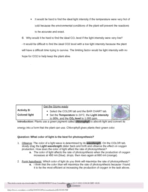 Photosynthesis Lab Gizmo Answer Keyfullexams Com 8
