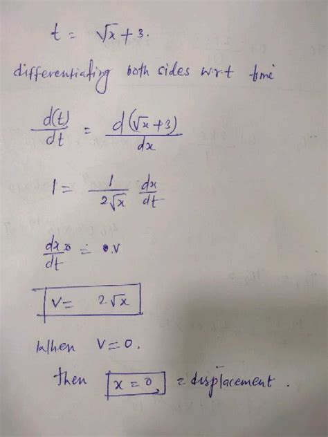 The Displacement ‘x In Meter Of A Particle Of Mass ‘m In Kg