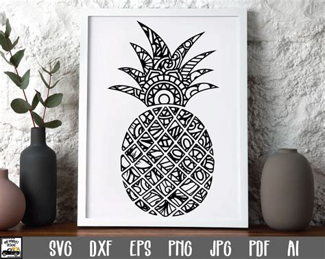 Pineapple Mandala Svg File Mandala Pineapple Svg Cut File Clip Art