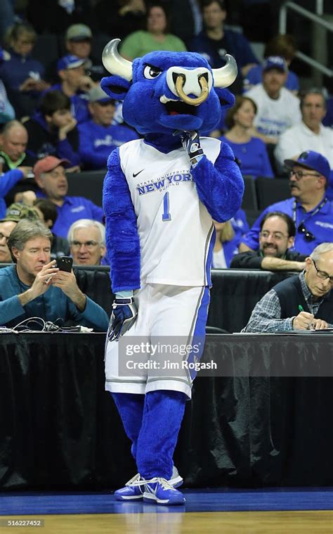 The Buffalo Bulls mascot looks on during the game between the Buffalo ...