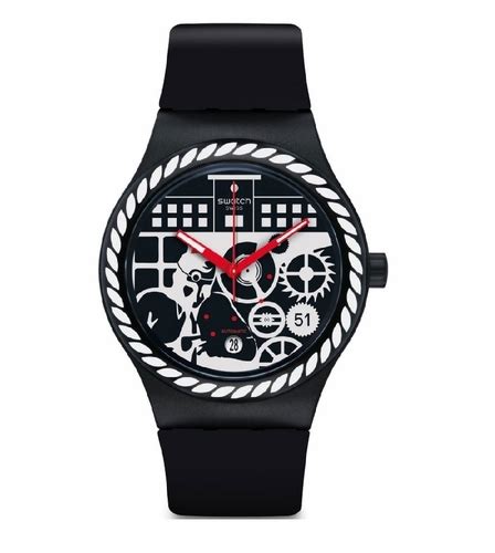 Swatch Sistem Schwiiz Automatic Black Dial Unisex Watch Sutb