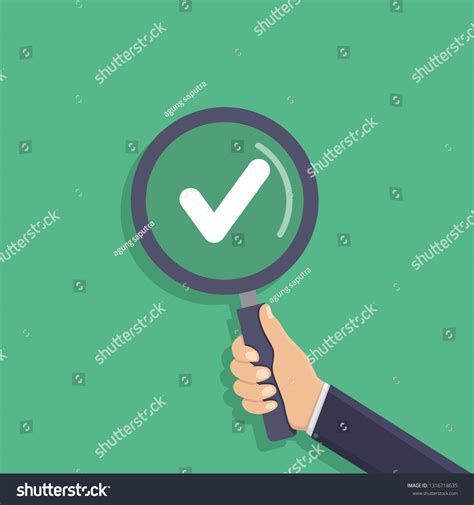 Business Hand Holding Magnifying Glass Check Stock Vector Royalty Free 1316718635 Shutterstock