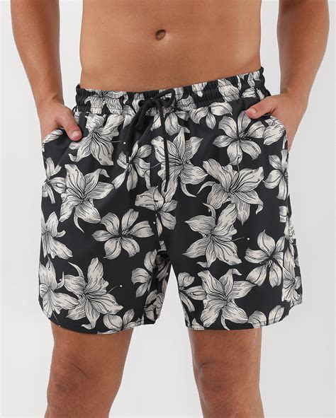 Riachuelo Bermuda Surfista Masculina Regular Folhagens Preta Pool