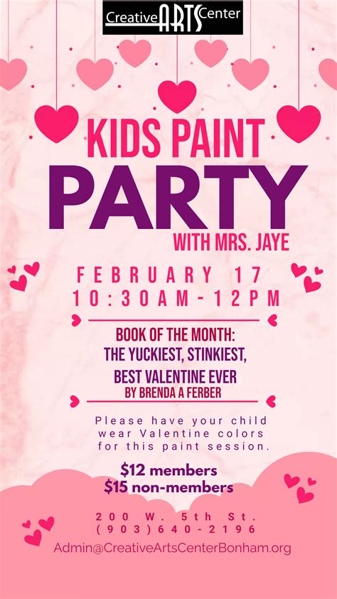 Kids Paint Party - February - Creative Arts Center