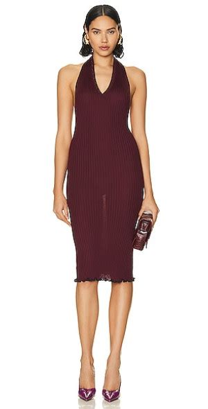 Bottega Veneta Ribbed Halter Dress