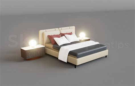 10458. Free Sketchup Bed Model Download