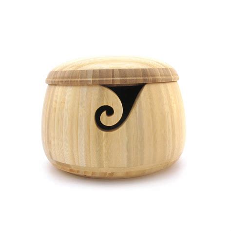 Bamboomn Brand Bamboo Yarn Bowl With Removable Lid Yarn Holder For