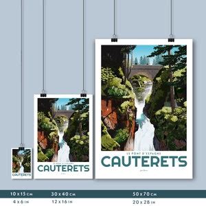 Affiche Cauterets Le pont d Espagne Pyrénées Poster vintage Art