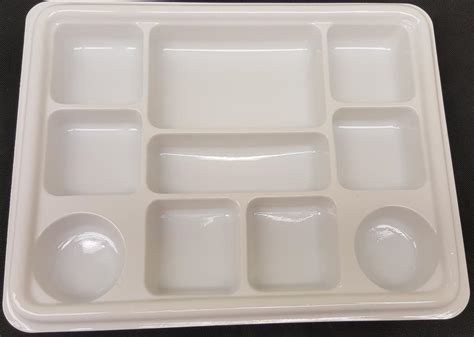 White Compartment Disposable Plastic Plates Pcs