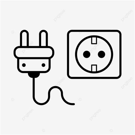 Electricity Plug And Outlet Vector Icon Illustration Electricty Plug