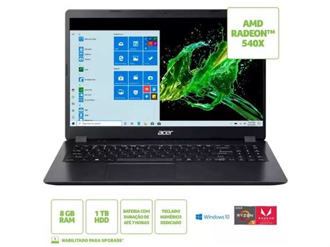 Notebook Acer Aspire 3 A315 42g R6fz Amd Ryzen 5 3500u Quad Core 2 1ghz 3 7ghz Max Boost 8gb