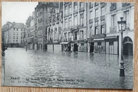 Cpa Paris Quai Des Grands Augustins Inondations Janvier Eur