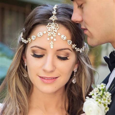 Gold Headchain Head Chain Wedding Boho Headpiece Bridal Boho