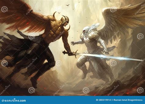 Battle Between An Angel And A Demon This Artwork Brings To Life The