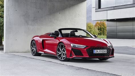 2020 Audi R8 V10 Rwd Spyder Color Tango Red Front Three Quarter