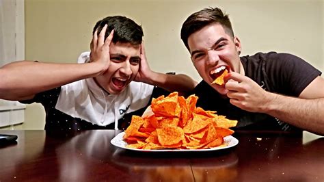 Eating 2 Bags Of The Worlds Hottest Chips In 5 Minutes Funny