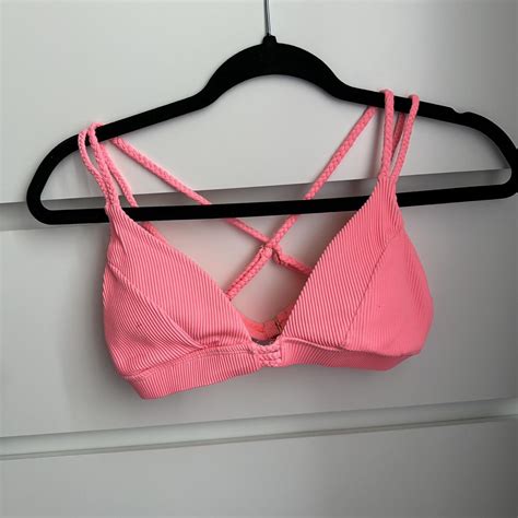 Neon Pink Padded Bikini Top Very Supportive And Depop