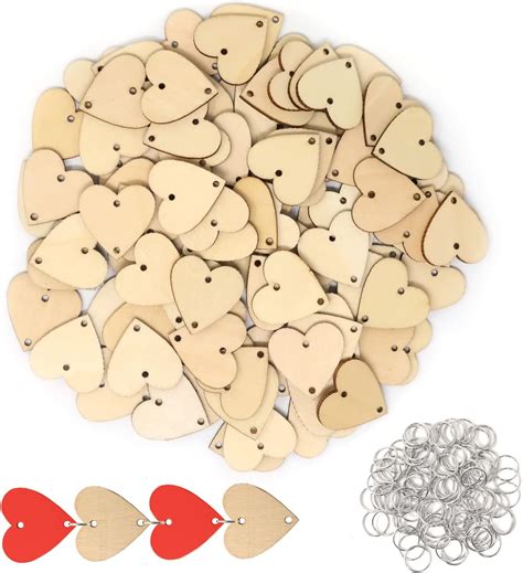 Amazon Honbay 100PCS 3cm 1 2inch Heart Shaped Wooden Tags Blank