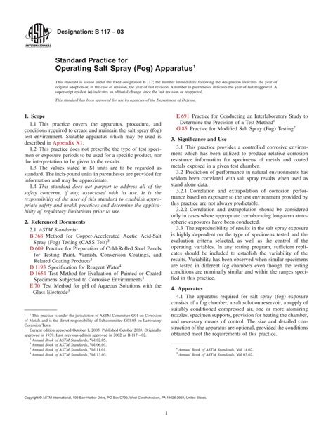 Pdf Astm B Standard Practice For Operating Salt Spray