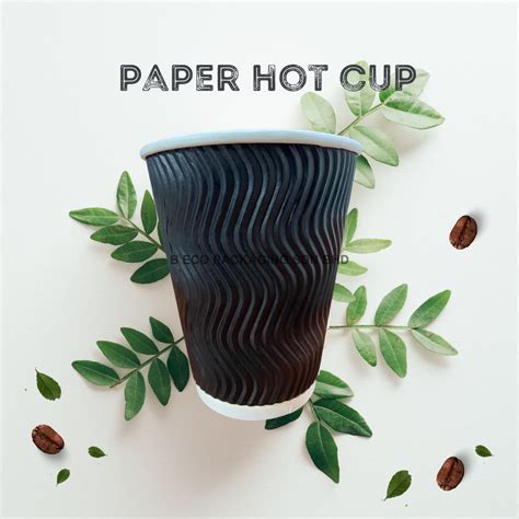 Eco Disposable Ripple Paper Hot Cup Oz Black
