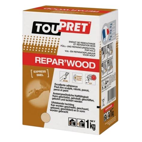 Enduit de rebouchage et réparation pour bois Repar wood Toupret