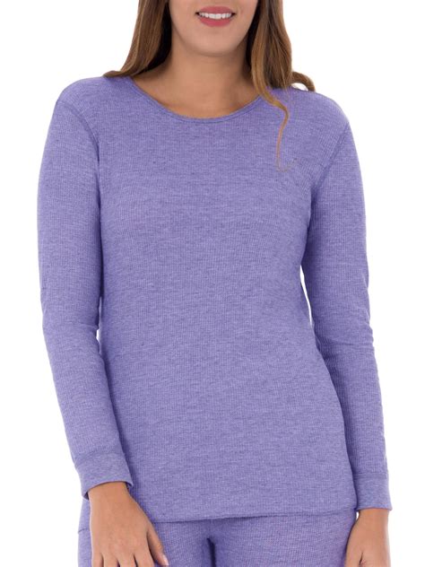 Women S And Women S Plus Waffle Thermal Underwear Crew Top