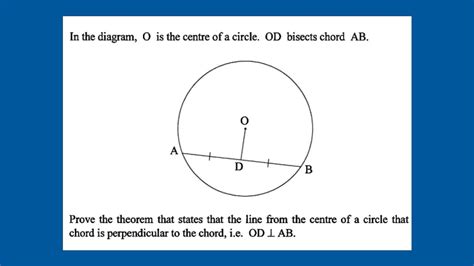 Prove Theorem 1 Perpendicular Line From Circle Centre Bisects Chord