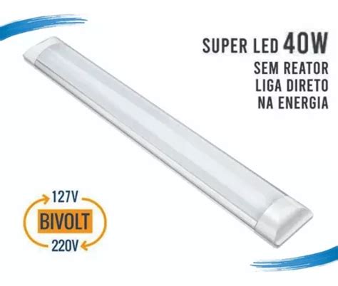 Kit de 4 lámparas LED tubulares delgadas 6500 K 120 cm 40 W 110 V