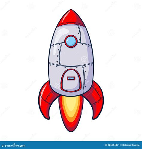 Ilustración Vectorial De La Nave Espacial De Dibujos Animados Icono