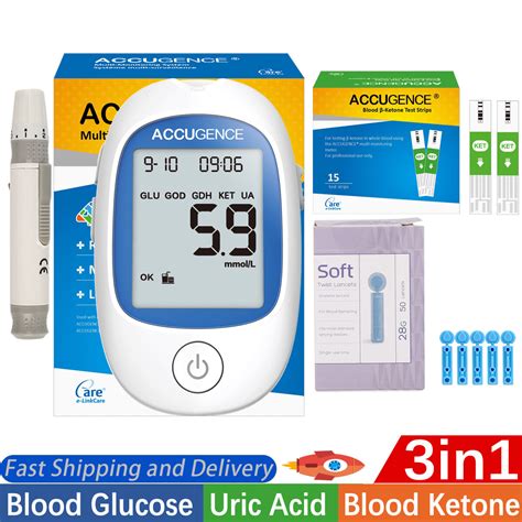 Medical 2in1 Uric Acid Blood Glucose Meter For Diabetes Gout Tester