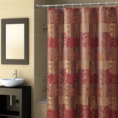 Shower Curtain Croscill Opulence Brown Burgundy Gold Heavyweight 72 X 75 New Brown Shower