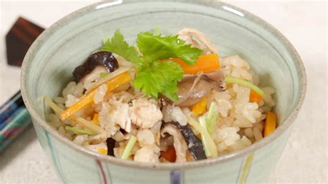 Takikomi Gohan With Chicken And Mushrooms Recipe Easy Mixed Rice In