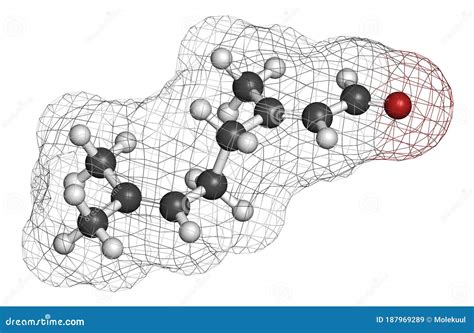 Geranial Lemon Fragrance Molecule 3d Rendering Atoms Are Represented As Spheres With