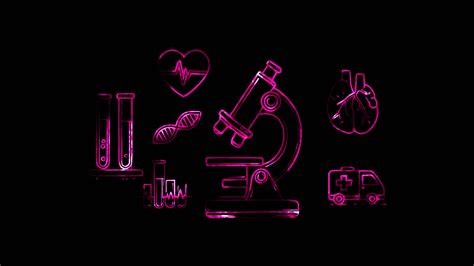 Glowing Looping World Vegetarian Day Medical Research Symbols With