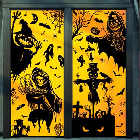 UDIYO Halloween Window Decals Extra Large Wicked Witch Scary Cat Wall