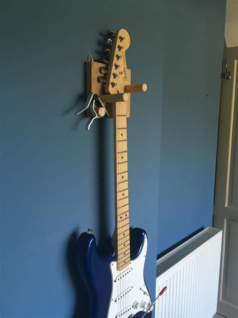 Made This Wall Mount Holder For My Fender Strat Pretty Happy With It