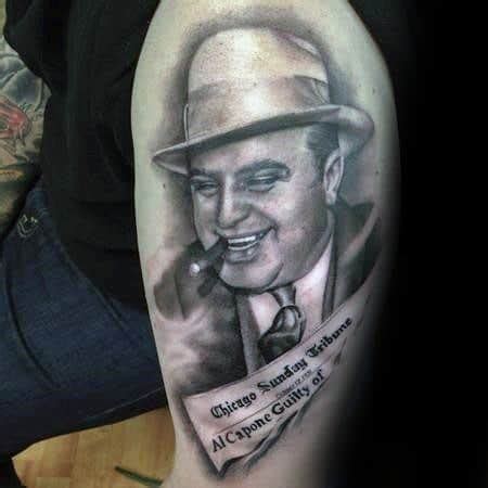 50 Al Capone Tattoos For Men - Gangster Design Ideas